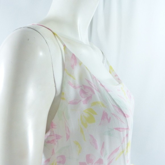 Row A Floral Wrap Dress Size Size L White Ruffle Spaghetti Strap - Picture 10 of 12